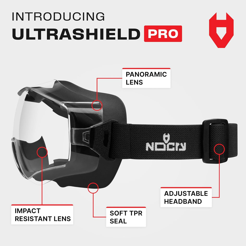 NoCry Safety Goggles Over Glasses with Extreme Impact Resistance — ANSI Z87.1 Certified Eye Protection with Anti-Fog, Anti-Scratch and UV380 Lenses — Adjustable Strap — Ideal for the Chemistry Lab