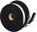Seal Foam Tape, 2 Rolls 1/2 Inch W x 1/2 Inch T Weather Stripping for Door and Window,High Density Single Sided Closed Cell Door Insulation Weather Strip, 2 Rolls Total 13FT Black