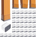 BUMACO Chair Leg Floor Protectors Rectangle Chair Leg Protectors for Hardwood Floors Silicone Pads Covers to Protect Floors(Clear-40 Pcs, Rectangle XL Fit (Perimeter: 6"~8")