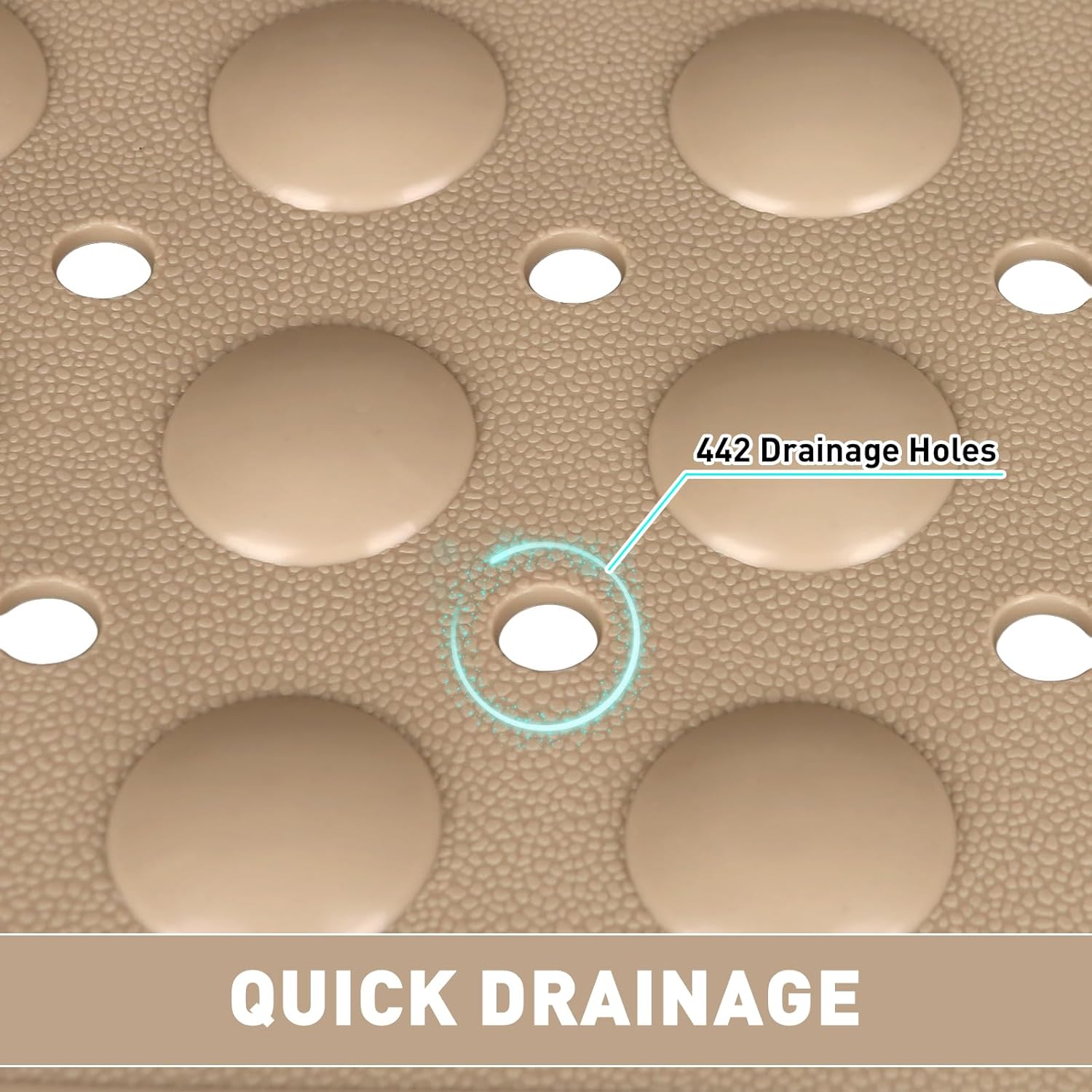 Shower Mat Non Slip: 47.2 x 31.5 Inch Extra Large TPE Shower Mats for Inside Shower - Anti Slip Shower Stall Matt with Drain Hole and Suction Cups for Elderly
