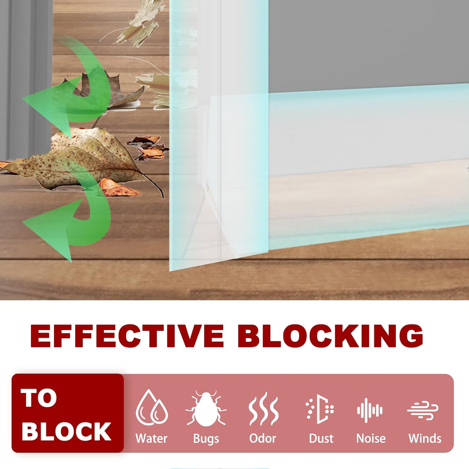Weather Stripping Self Adhesive Door Draft Stopper Flexible Shower Door Bottom Seal Silicone Seal Strip for Sliding Glass Windows Side Gaps (Transparent, 2 Inch Wide x 20 Feet Long)