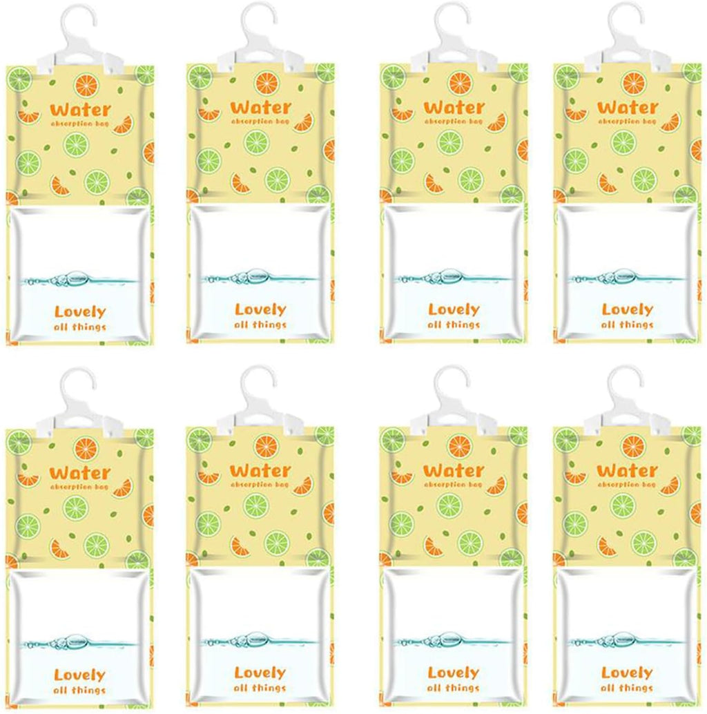 AOPANDA Moisture Absorbers Packets, 8 Pack - Eliminates Musty Odors for Fresher, Cleaner Air, Humidity Packs, Dessicant Packets, Hanging Closet Dehumidifier Bags（orange）