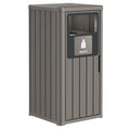 Outdoor Trash Can, Waterproof Resin Garbage Can Indoor and Outdoor Use, Durable & Weather-Resistant Commercial Garbage Can, Outside Trash Bin for Patio, Kitchen