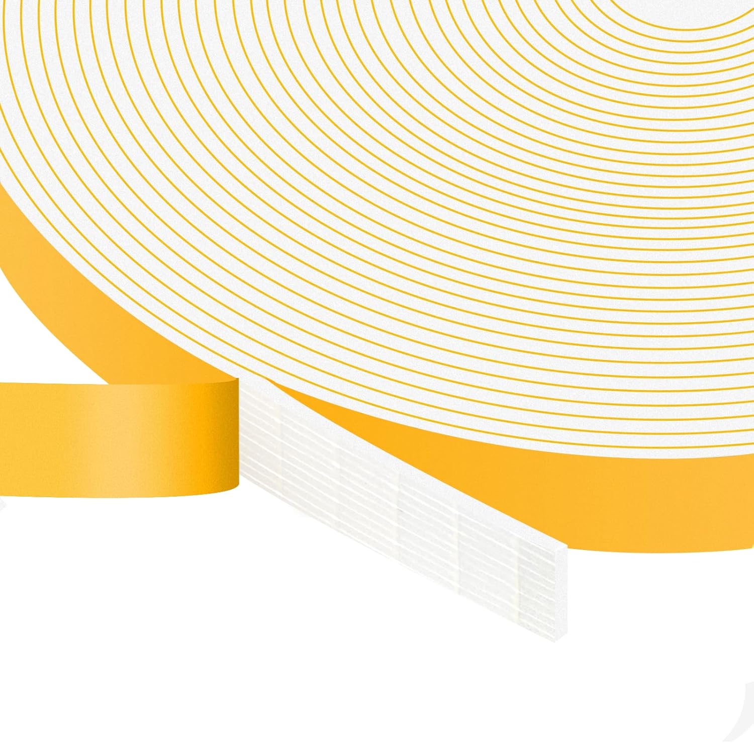 White Strong Adhesive Seal Foam Tape, Weather Stripping for Door and Window, Seal Gasket for Speaker, Door Insulation, Soundproofing, Weatherproof Rattle (1/2 in x 1/16 in x 33Ft)