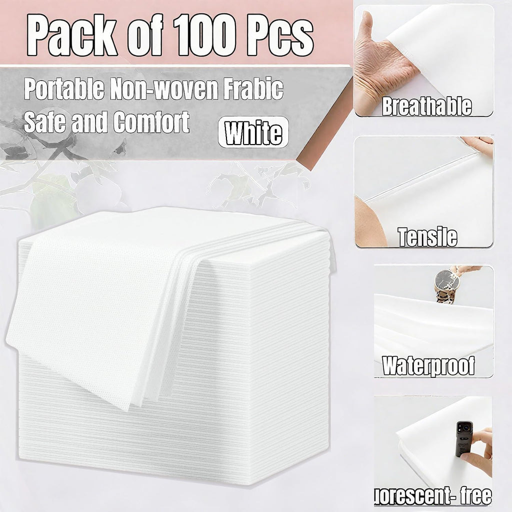 Disposable Bed Sheets 100 Pcs Massage Table Covers 31"x71" Non Woven Fabric Sheets for SPA Waxing Tattoo Beauty Salon Facial Esthetician Table Protector (White)