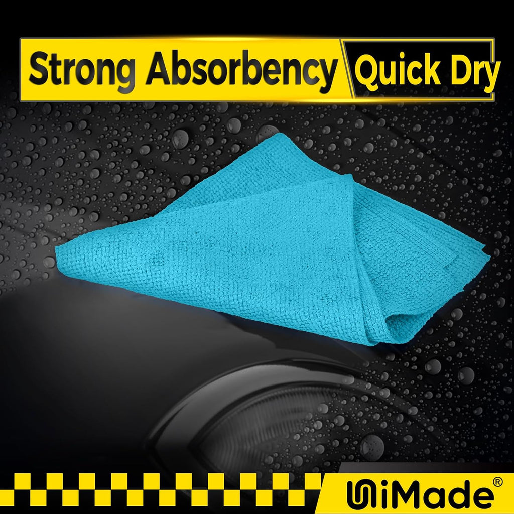 Microfiber Cleaning Cloth, 100PK Commercial Grade Work Rags Microfiber Towels for Cars Cleaning Rags Bulk Detailing Cloth for Automotive Bar Mechanic Restaurant Garage, 11.5"x11.5", Multicolor