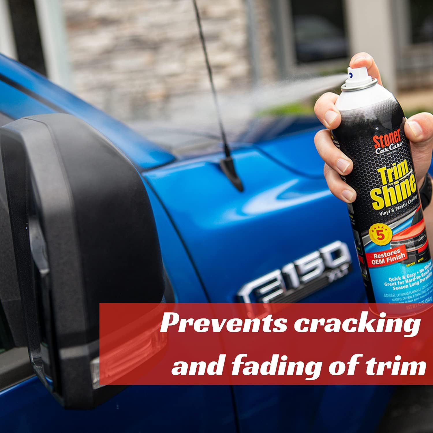 Stoner Car Care 91034 Trim Shine – Vinyl and Plastic Protectant for Interior and Exterior Detailing, Restores OEM Color, Adds Shine, UV and Water Protection, Non-Greasy, Fast-Drying – 12 oz