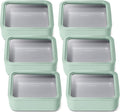 Caraway 6pc Glass Food Storage Set – 10 Cup Food Containers (6) - Ceramic Coated - Non Toxic, Non Stick with Lids - Microwave Safe - Mist