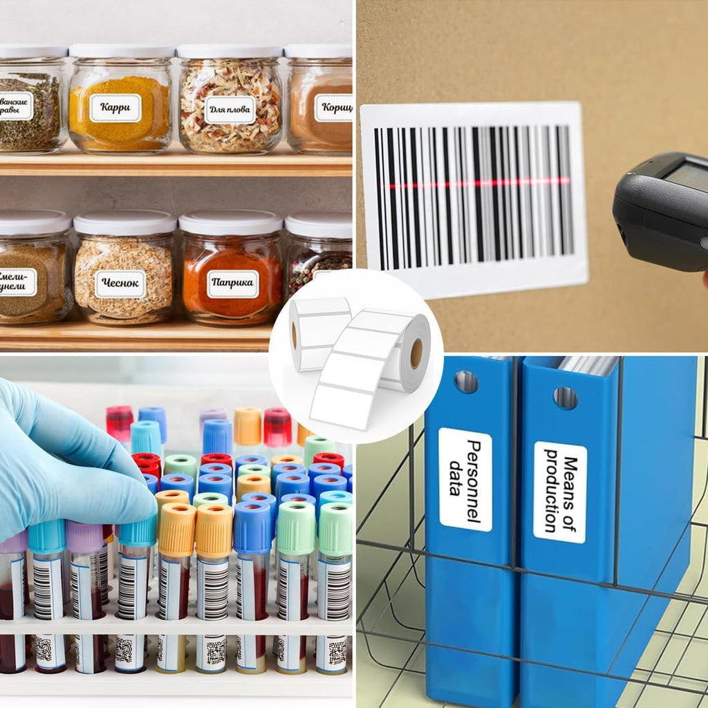 Thermal Labels 2.25 x 1.25, Adhesive Label Stickers 12 Rolls 12000 Label Papers for Barcode, FNSKU, Mailing, Shipping, Compatible with Zebra, Rollo and More Thermal Printers