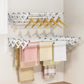 APEXCHASER Wall Mounted Clothes Drying Rack, Laundry Drying Rack Retractable, Towel Racks Wall Mounted for Bathroom Balcony Laundry Room Indoor, Foldable Accordion Dryer Rack for Clothing, White