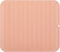 Silicone Dish Drying Mat for Multiple Usage,Easy clean,Eco-friendly,Heat-resistant Silicone Mat for Kitchen Counter or Sink,Refrigerator or Drawer Liner Pink 2XL 24 inches x 18 inches