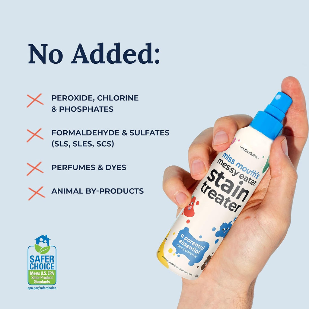 Miss Mouth's Messy Eater Stain Treater Spray - 4oz 3 Pack Stain Remover - Newborn & Baby Essentials - No Dry Cleaning Food, Grease, Coffee Off Laundry, Underwear, Fabric