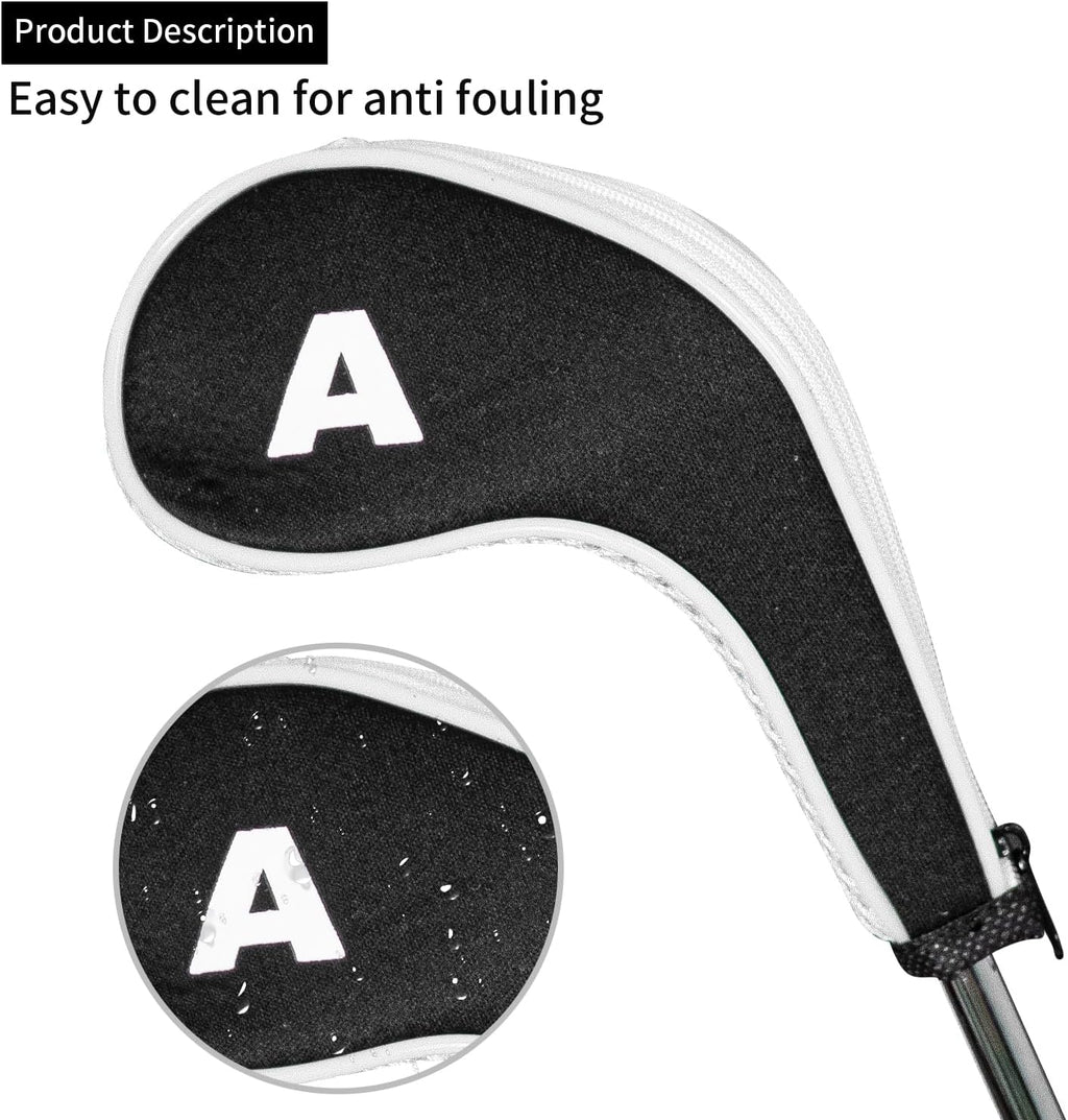 Golf 12pcs Thick Synthetic Golf Iron Head Covers Set Headcover Fit All Brands Callaway Ping Taylormade Cobra Etc. Also Custom Name