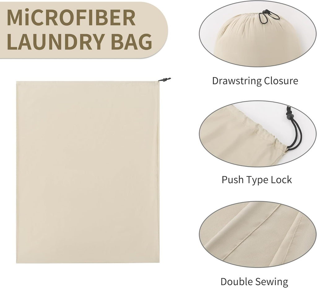 ZPECC Travel Laundry Bag 24 Pack,Bulk Extra Large Heavy Duty Bags, Durable Dirty Clothes Organizer With Drawstring, Fit a Basket or Hamper (40" X 30",Khaki)