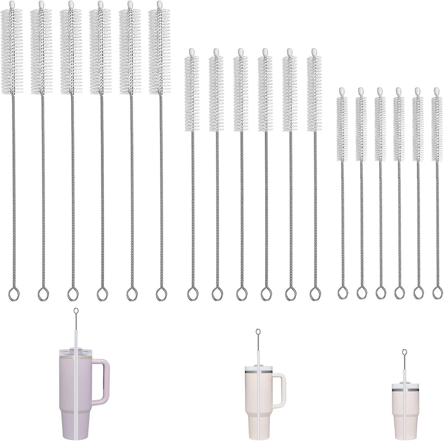 18Pcs Straw Cleaner Brush, Straw Cleaner with Extended Handle for Deep Cleaning, Straw Brushes for Drinking & Glass Straws – Reusable and Easy to Use