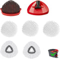 Upgraded Scrub Brush Compatible with O-Cedar EasyWring 1 System 7 Pack Triangle Mop Reusable Mop Pads Mop Head Mop Replacement Set with Base for Deep Clean White