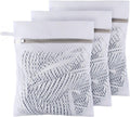 Small Honeycomb Lingerie Bags with Hanging Loop- MDSXO 3 Pack Mesh Laundry Bags for Washing Delicates, White Wash Bags for Socks, Bra, Mask, Baby Clothes 10 * 12 inch [3 Pack]