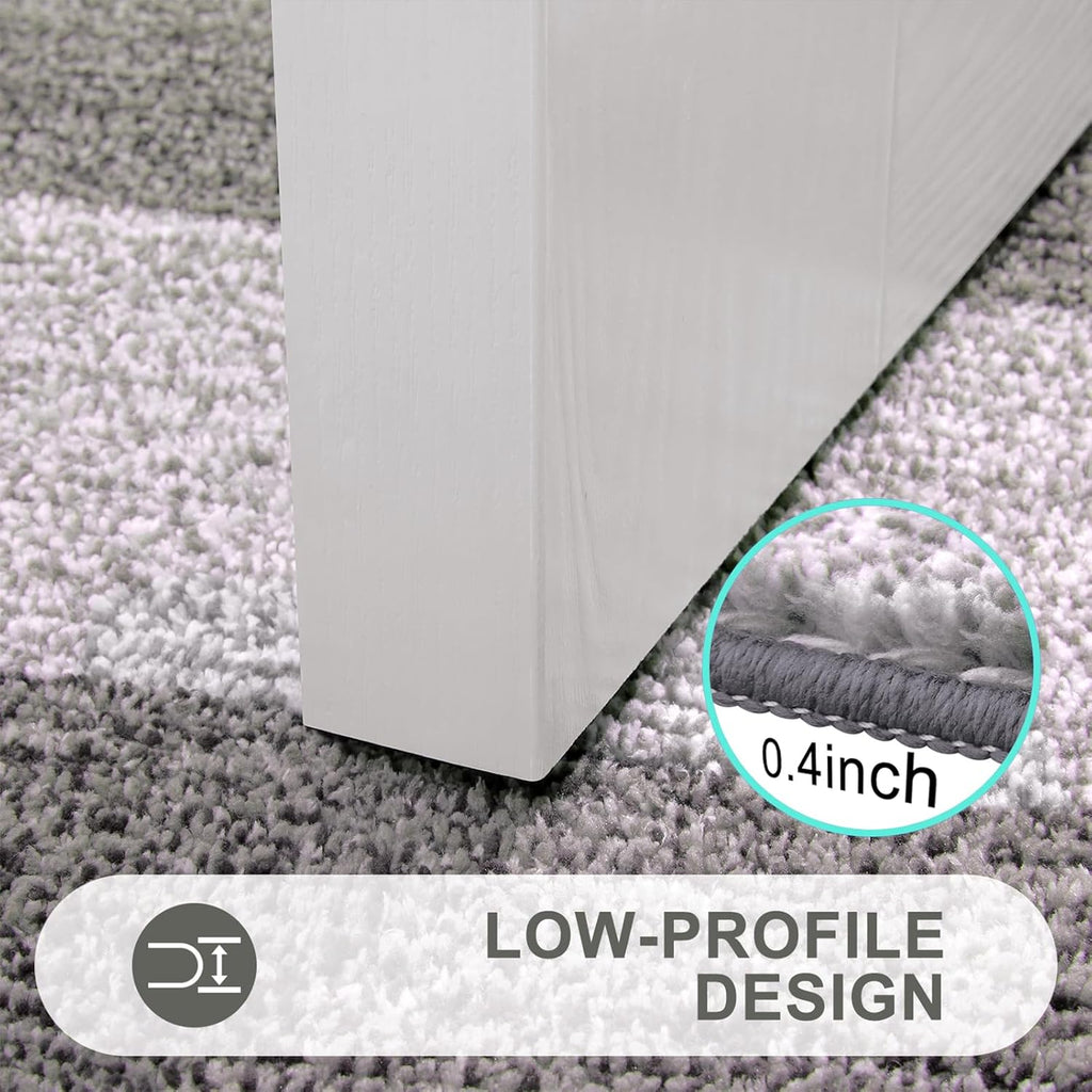 Kitinjoy Indoor Outdoor Door Mat, 32x20 Non-Slip Absorbent Dirt Trapper, Low-Profile Washable Inside Entrance Front Floor Mat, Sturdy Soft Entry Doormats for Entryway, Light Grey