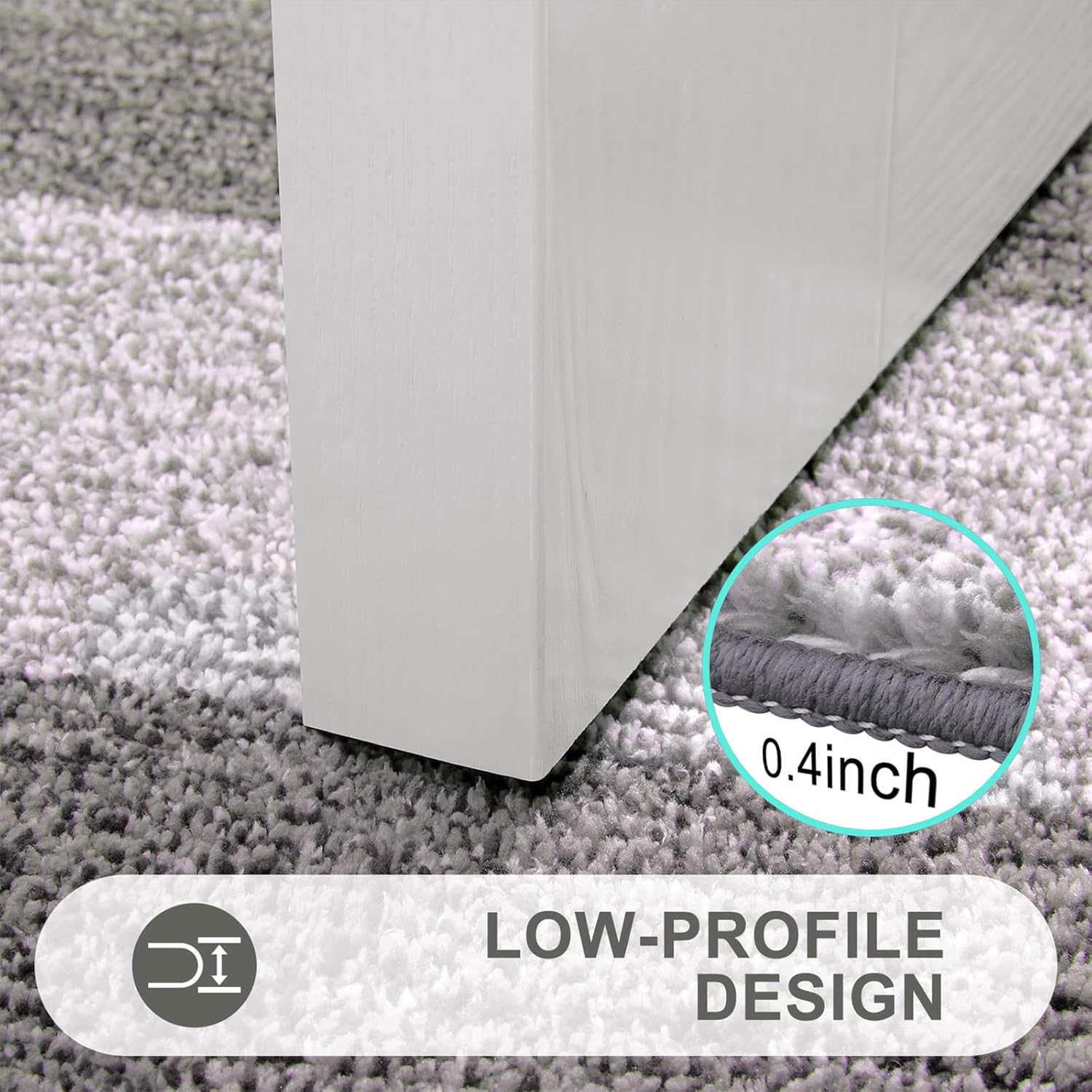 Kitinjoy Indoor Outdoor Door Mat, 48x32 Non-Slip Absorbent Dirt Trapper, Low-Profile Washable Inside Entrance Front Floor Mat, Sturdy Soft Entry Doormats for Entryway, Light Grey
