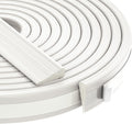QDiShi 118" Wedge-Shape Weather Stripping Door Seal Weatherproof Foam Seals Self Adhesive Insulation Anti-Collision Strip Soundproofing Frame Insulation Tape Fits 0.13-0.31" Gaps(White)