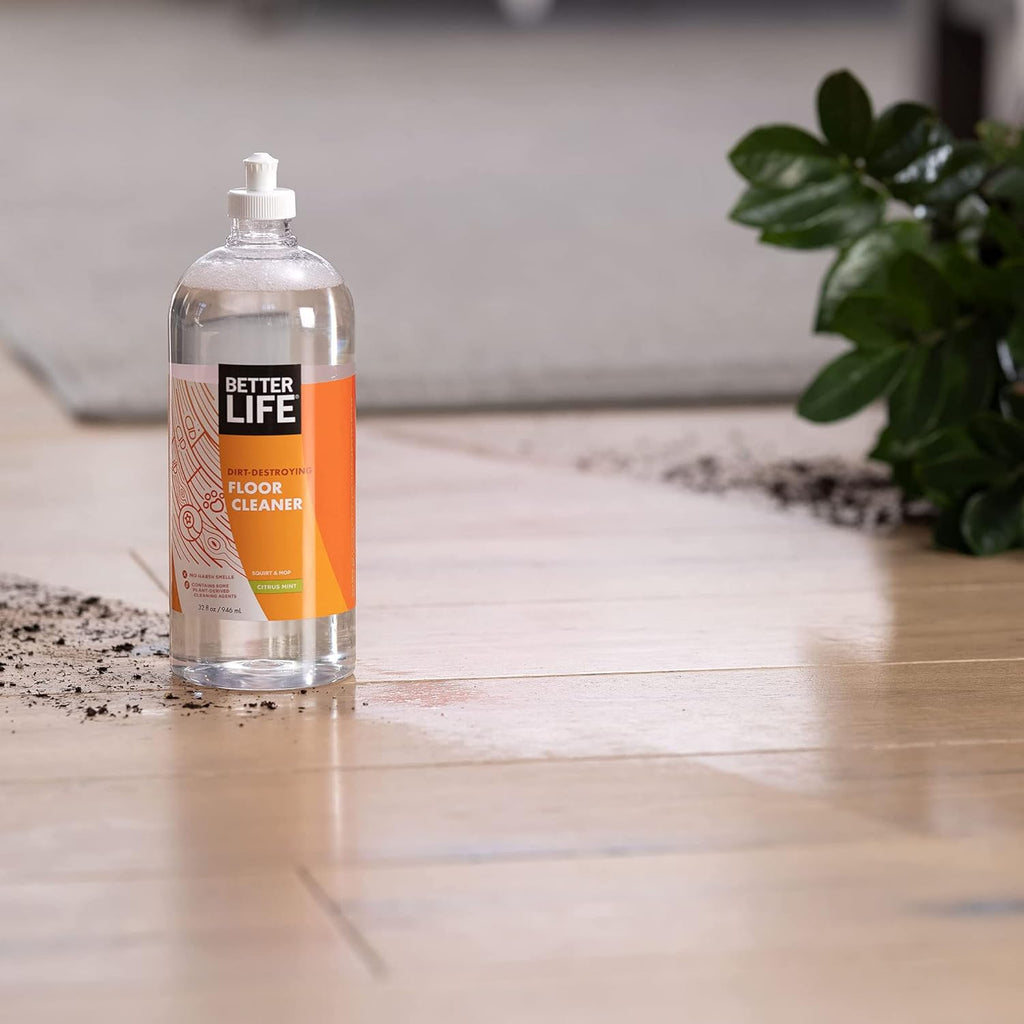 Better Life Floor Cleaner - Liquid Multipurpose Cleaner for Wood, Tile, Laminate, Vinyl, Bamboo - Hardwood Floor Cleaner for Mopping - Citrus Mint, 32 Fl Oz (Pack of 2)
