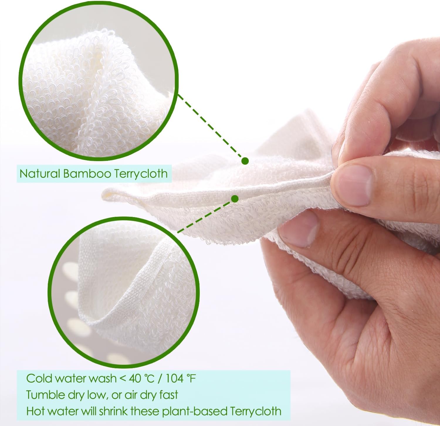 JEFFSUN Dish Cloths 12 Pack, 10x14 inch White Reusable Kitchen Washcloths, Plant Based Rayon, Soft & Scratch Free, Quick Dry, Odor Resistant