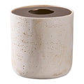 Natural Travertine Textures Mini Trash Can with Rose Gold Stainless Steel Lid, Mini Countertop Trash Can for Bathroom Kitchen, Desk or Table top Mini Garbage Can, Resin Tiny Waste Basket for Vanity