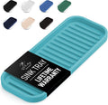 Zulay Kitchen (9x3.5) Silicone Sponge Holder for Kitchen Sink - Flexible Multipurpose Soap Tray Sponge Holder - Sink Organizer Tray for, Bathroom, Makeup, Trinkets & More (Aqua Sky)