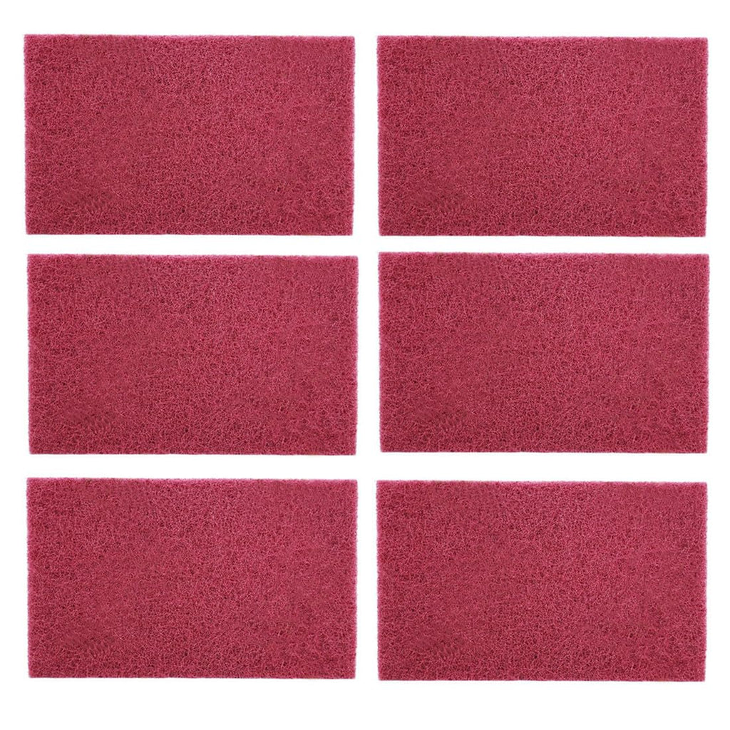 3M Scotch Brite 7447 Very Fine Grade General Purpose Sanding Hand Pads 6Pcs 200 x 125mm/8" x 5" Red