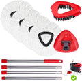 4 Packs Spin Mop Replacement Heads Compatible with Oceda EasyWring 1-Tank System, 30-58" Mop Handle,Scrub Brush and Base Combo Set,Mop Refills Easy to Replace and Cleaning (White,1-Tank)