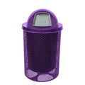 COATEDOUTDOORFURNITURE RDT-P-TXTPUR Heavy Duty Round Trash Receptacle with Dome Top, Liner Included, 32 Gallon, Textured Purple, Made in America
