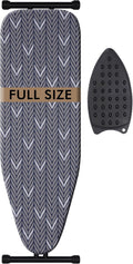 Ironing Board Full Size, Metal Construction Iron Board with Extra Thick Heavy Duty Padded Cover, Stable Structure, Anti-Skid Feet