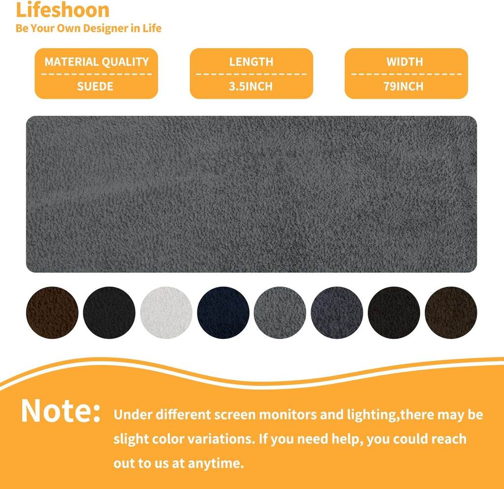 Fabric Repair Patches, Self-Adhesive Suede Patches Tape Durable, DIY Large Fabric Repair for Sofa, Couches, Furniture, Chair, Clothing （3.5X79 Inch, Black）