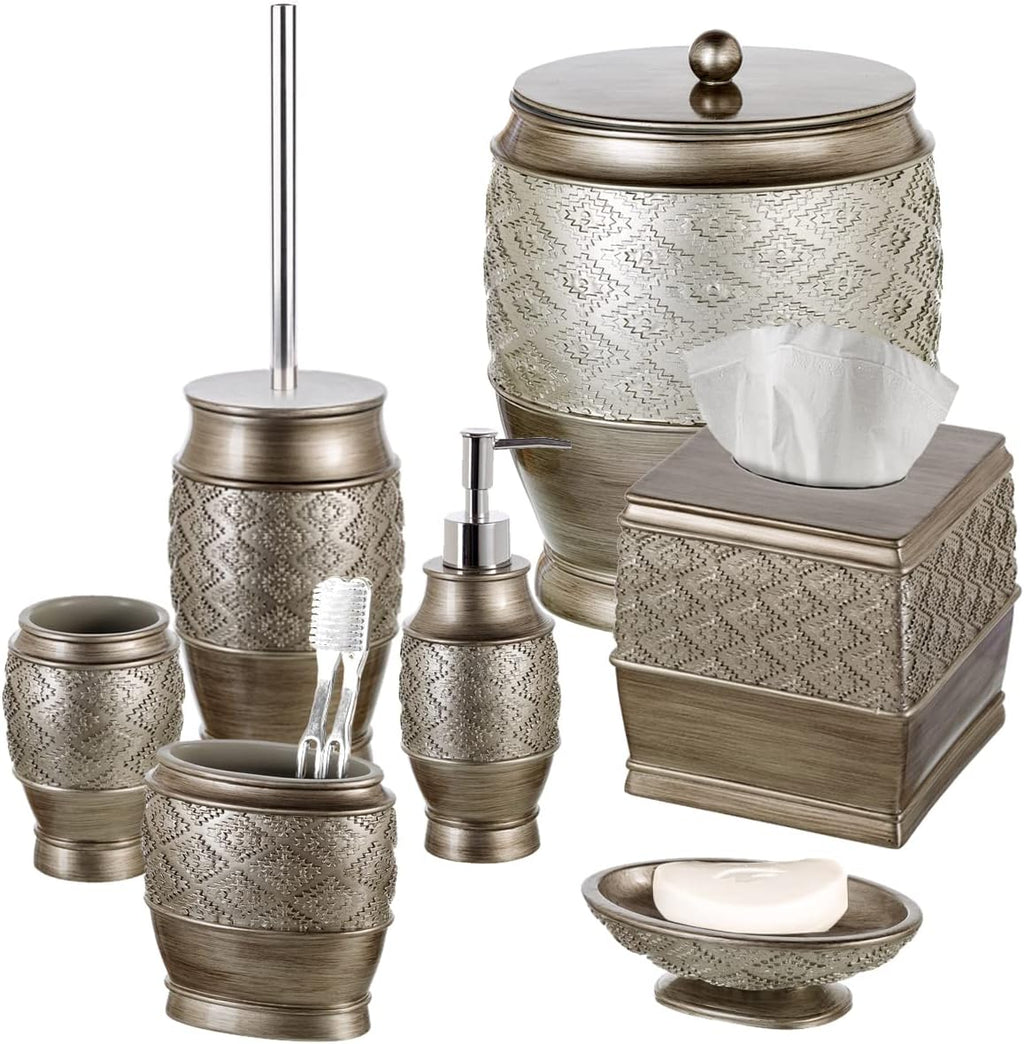 Creative Scents Dublin Silver Toilet Brush Set - Toilet Bowl Cleaner Brush and Holder - Decorative Bathroom Cleaner Brush - Space Saving Design Toilet Bowl Scrubber