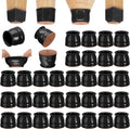 CHUNZEXI 32 Pack Chair Leg Floor Protectors for Hardwood Floors, Silicone Felt Covers Pads Caps, Protect Wood Furniture Feet Floors Noise Reduce and Scratch (Universal Large & Black)