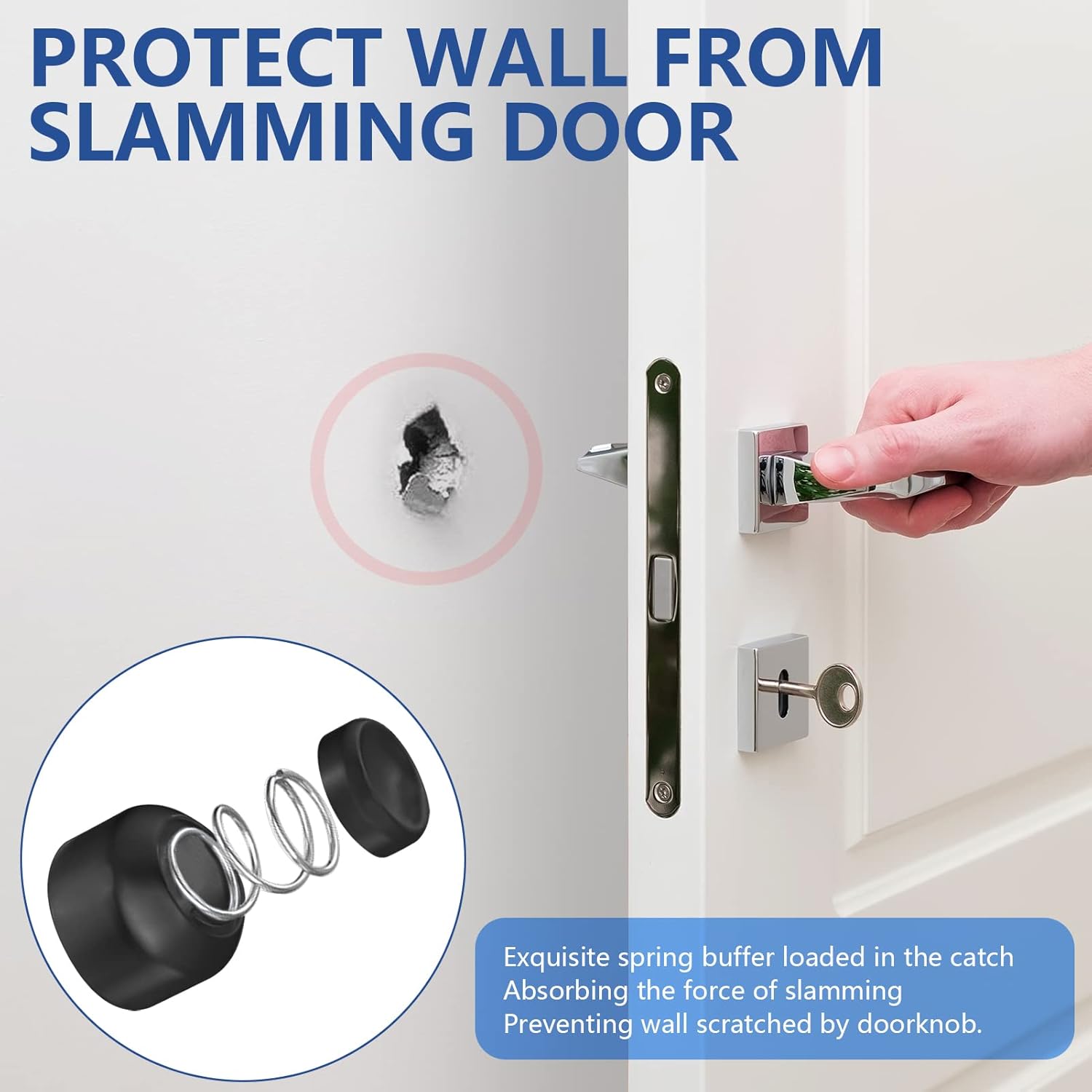 Magnetic Door Stop Stainless Steel，Door Stopper, Heavy Duty for Various Door Types, Keep Your Door Open, Wall Mount Door Holder/Catch