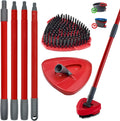 Mop Handle for Ocedar, Scrub Brush and Spin Mop Base Compatible with O Cedar EasyWring 1 Tank Spin Mop,4-Section Spin Mop Handles and Base for EasyWring Spin Mop
