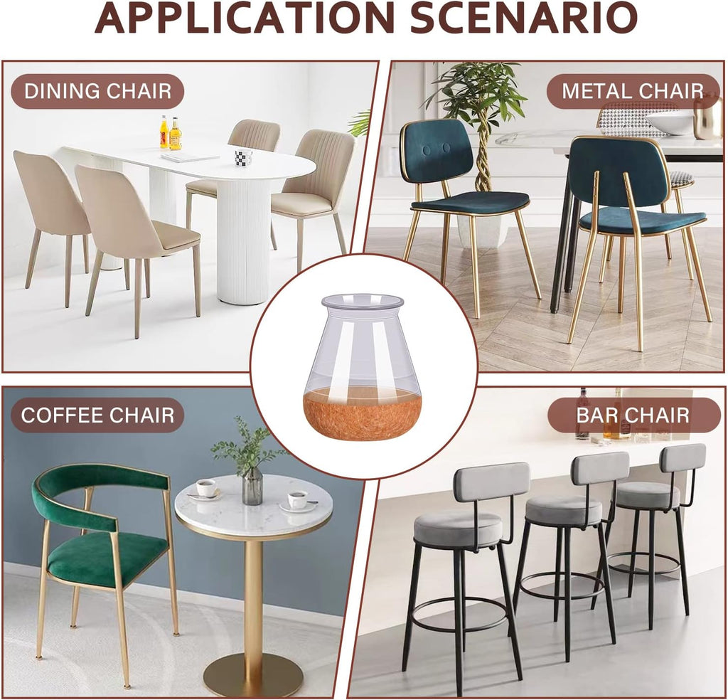 Chair Leg Floor Protectors Chair Leg Protectors for Hardwood Floors Felt Silicone Caps Strengthen Bottom Protection Anti-Scratch Reduce Noise 16 Pack Clear Round Small Fit 1/2" to 3/4" (14-19mm)