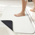 Bath Mat,Ultra Thin Bathroom Runner Rugs,Large Bath Mats for Bathroom,Quick Dry,Non-Slip,Machine Washable,Low Pile,Bath Rug,Shower Outside,Sink,Home Decor Accessories.White,1'5"x2'11"（17x35inch）