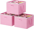 Lifewit Shoe Storage Organizer for Closet Fits 12-16 Pairs, Fabric Large Shoe Box Storage Containers with Clear Cover, Foldable Bins Fit for Boots Heels Sneakers 17"(L) x 17"(W) x 12.5"(H) 3 Pack Pink