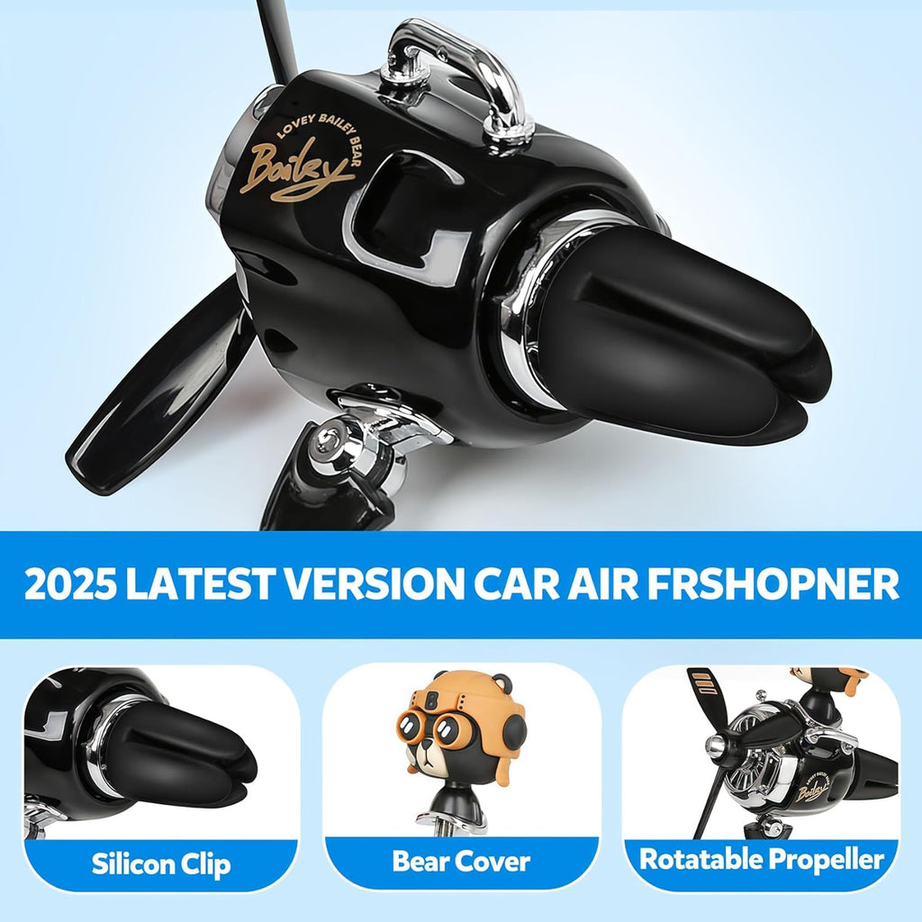 Bear Pilot Car Fresheners Vent Clip Cute Teddy New Car Scent Automotive Air Fresheners Cartoon Air Outlet Aromatherapy Ornament Thank You Gifts for Him Her Friends, Families