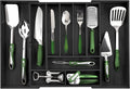 Silverware Organizer - Expandable Kitchen Drawer Organizer - Adjustable Kitchen Drawer Organizer for Utensils, Expandable to 25 Inches Wide, 10 Slots - Black