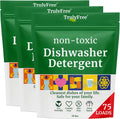 Truly Free Dishwasher Detergent Powder | Natural Dish Detergent, Dishwasher Soap | Plastic Free, Plant-Based, Clean, Heavy Duty Hard Water Stain & Grease Remover | Fragrance Free | 12.5 oz (Pack of 3)