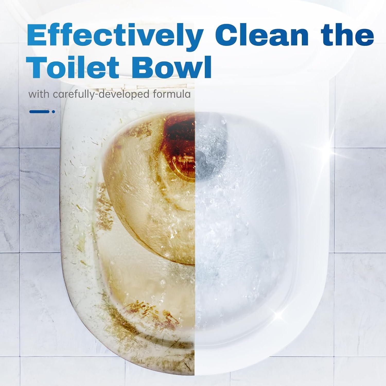 Vacplus Toilet Bowl Cleaner Tablets 80 PACK, Automatic Cleaners with Bleach, Slow-Releasing Toilet Tank Cleaners for Deodorizing & Descaling, Household Toilet Cleaners against Tough Stains