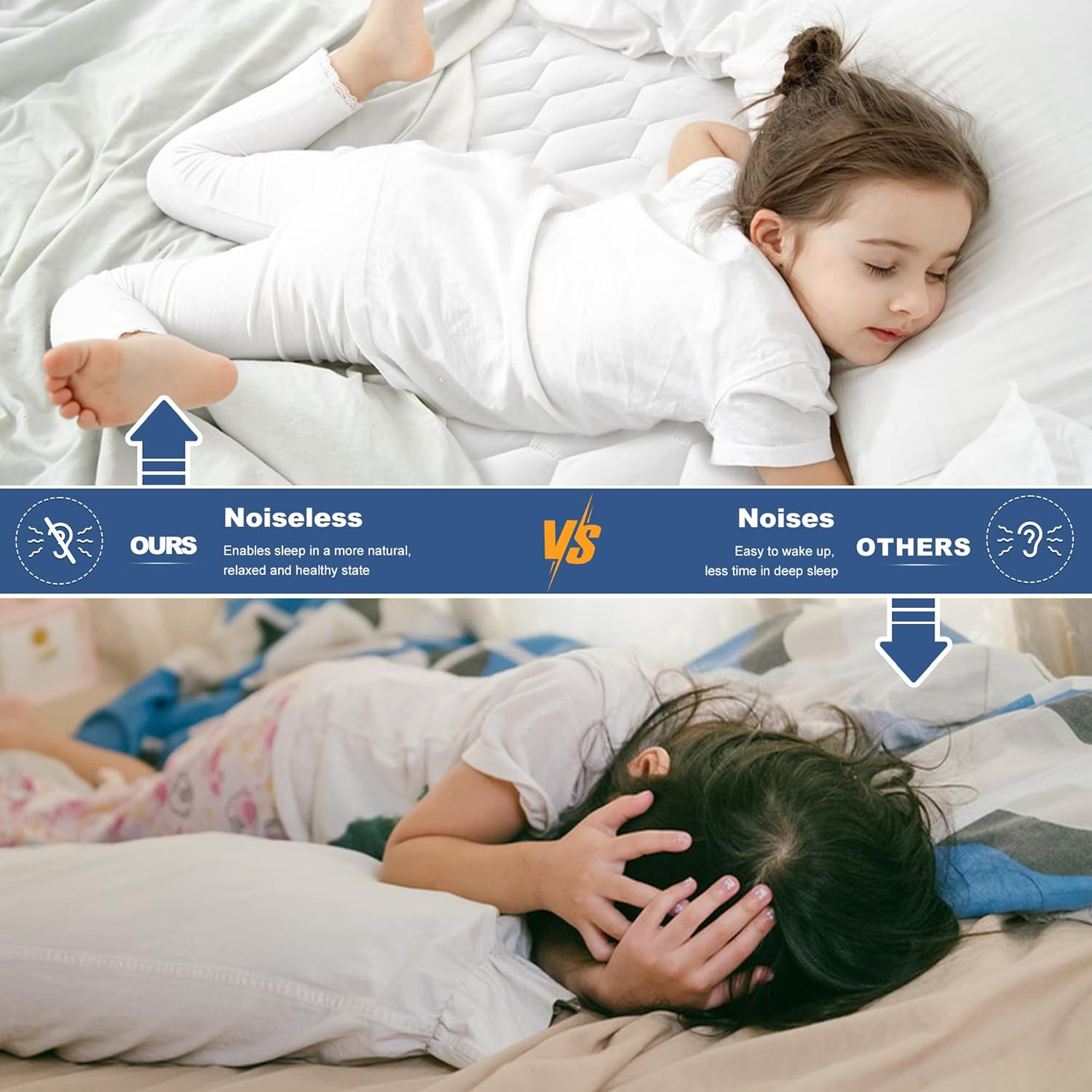 GRT Twin XL Mattress Protector Waterproof, 100% Waterproof Quilted Fitted Mattress Pad, Noiseless Hollow Cotton Mattress Cover, fits up to 18" Deep, Dust Proof White