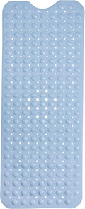 ENKOSI Non-Slip Bath Mat - Extra Long 40 x 16 Inch Large Anti-Slip Tub & Shower Mat with Suction Cups and Drain Holes for Bathroom Bathtub Safety and Decor (40x16 Aqua Blue)