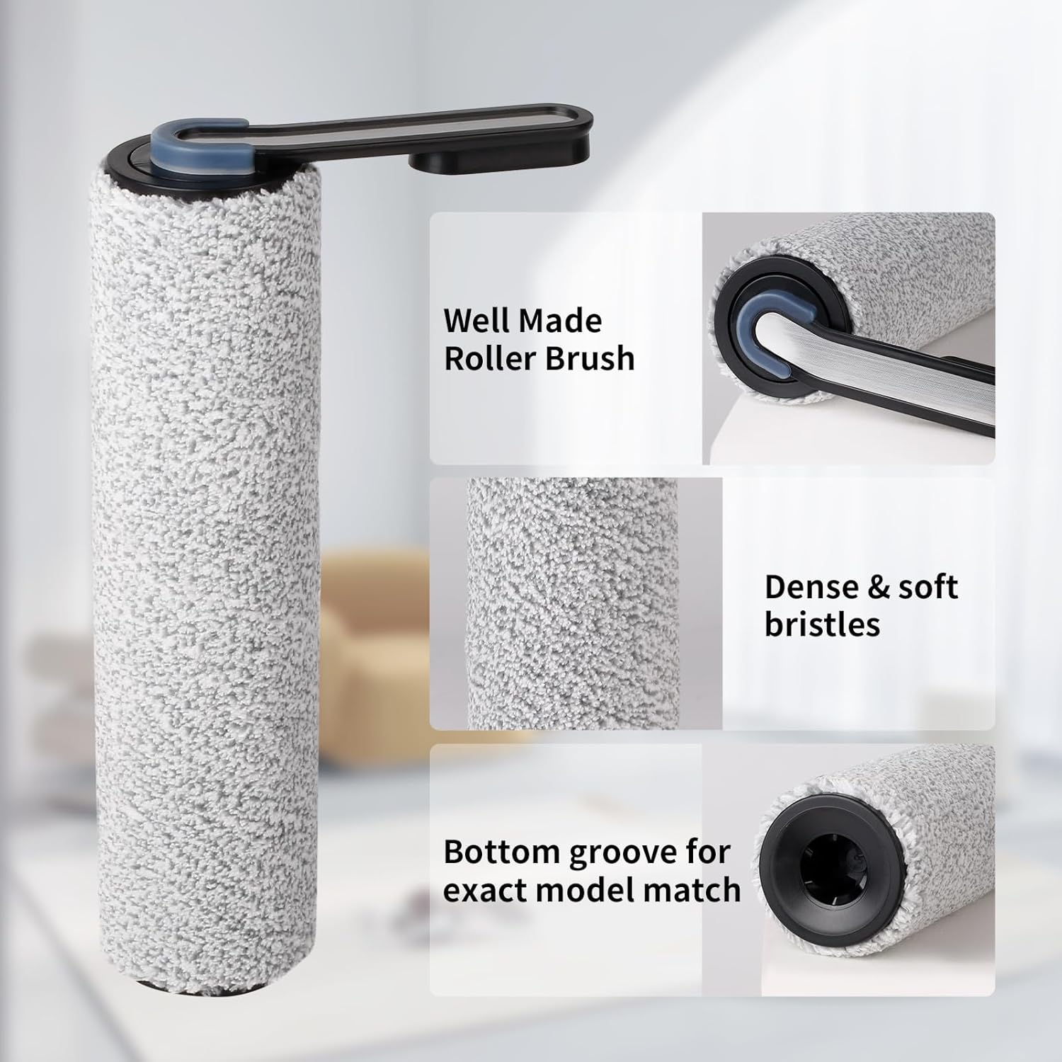 keluke Only S5Combo - Replacement Roller Brush and Filters Compatible with Tineco Floor One S5Combo Wet Dry Cordless Vacuum Cleaner(Not for Others S5 Series Models) 3 Brushes Roller,3 Filters