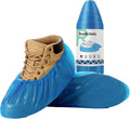 Shoe Covers Disposable – 100 Pack (50 Pairs), Roll-Pack CPE Boot Covers, Waterproof, Stretchable, Fits Up to Men’s 10 / Women’s 12, Ideal for Indoor & Outdoor Use, Easy Storage – Blue