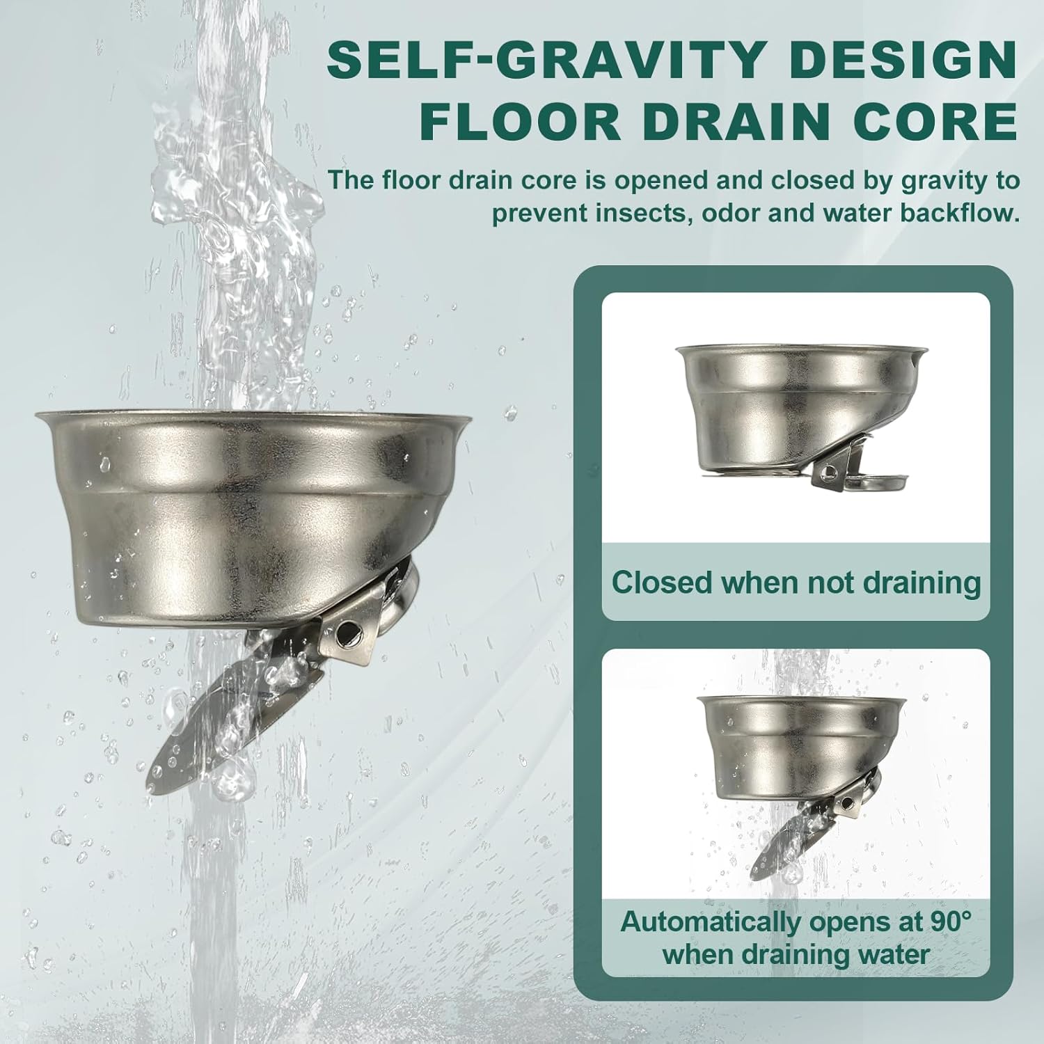 uxcell Rectangular Shower Drain, Brushed 304 Stainless Steel Odor-Proof Floor Drain Linear Shower Drain Hair Catcher for Bathroom Kitchen and Laundry Room(16 Inch, Bright Silver)