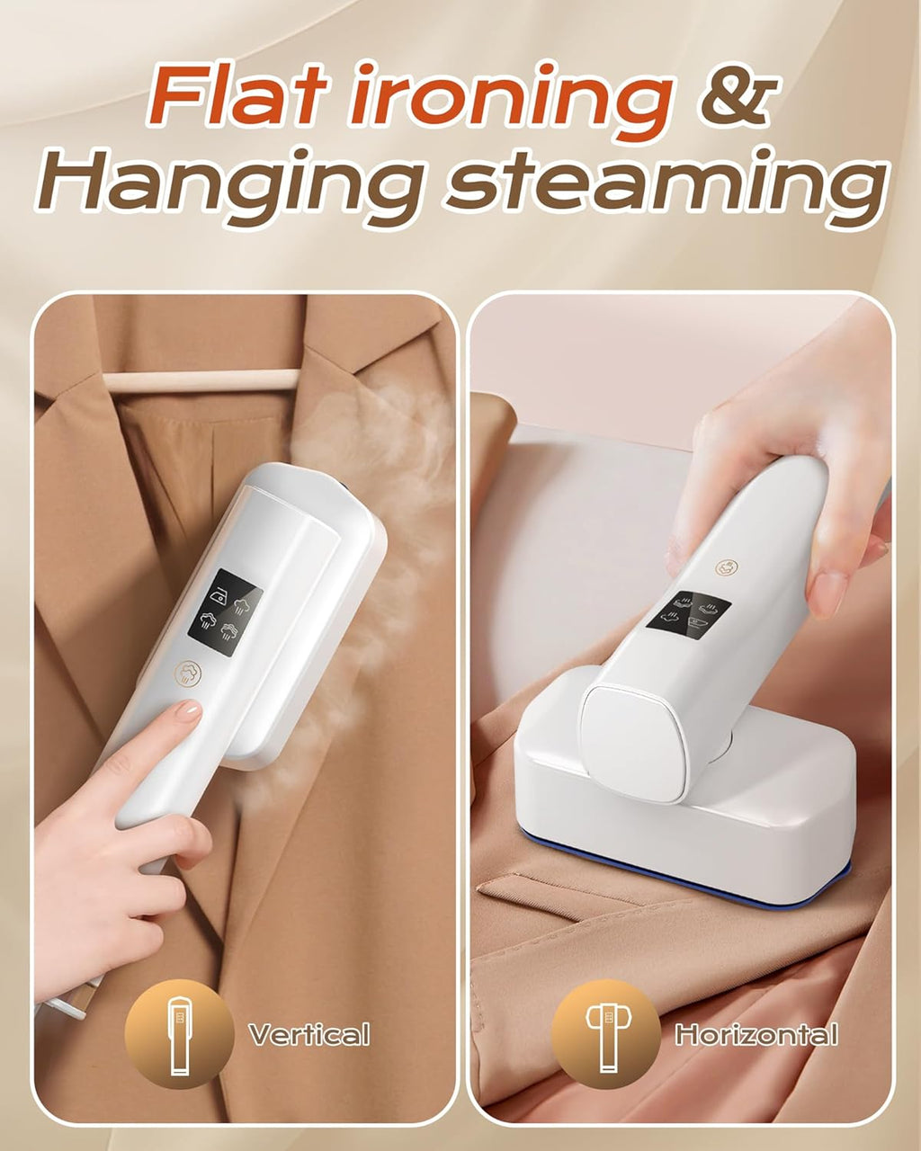 Dovety Steamer for Clothes, Portable Handheld Travel Steamer, Clothing Wrinkles Remover for Gament Steam, 1100W Powerful 2 In 1 Steamer&Iron, 100mL Water Tank Capacity, for 120V Home, Office, Travel